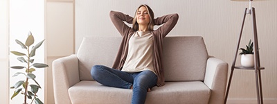 a person relaxing at home