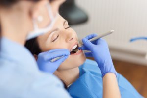 woman relaxed visiting dentist in Chaska